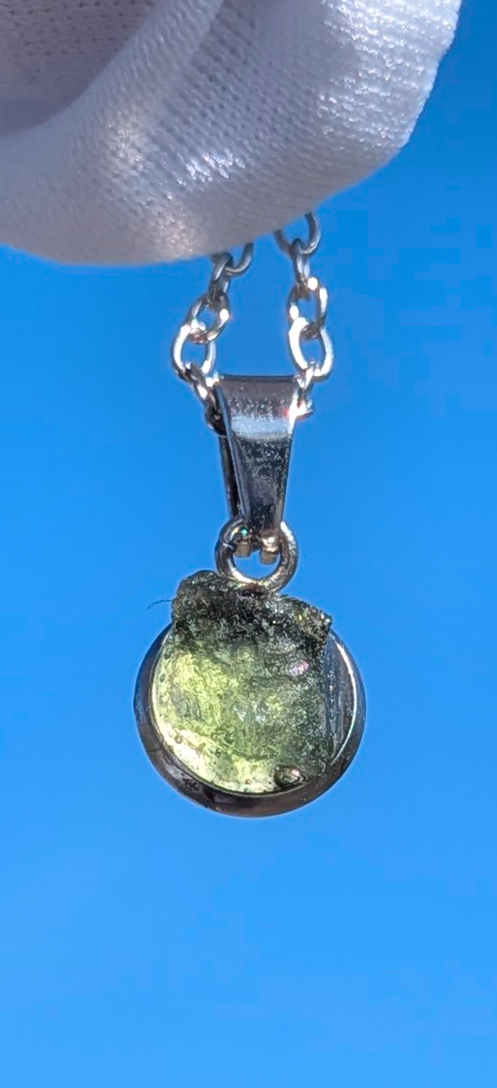 Moldavite Hand-Made Pendant #1 - 0.45g