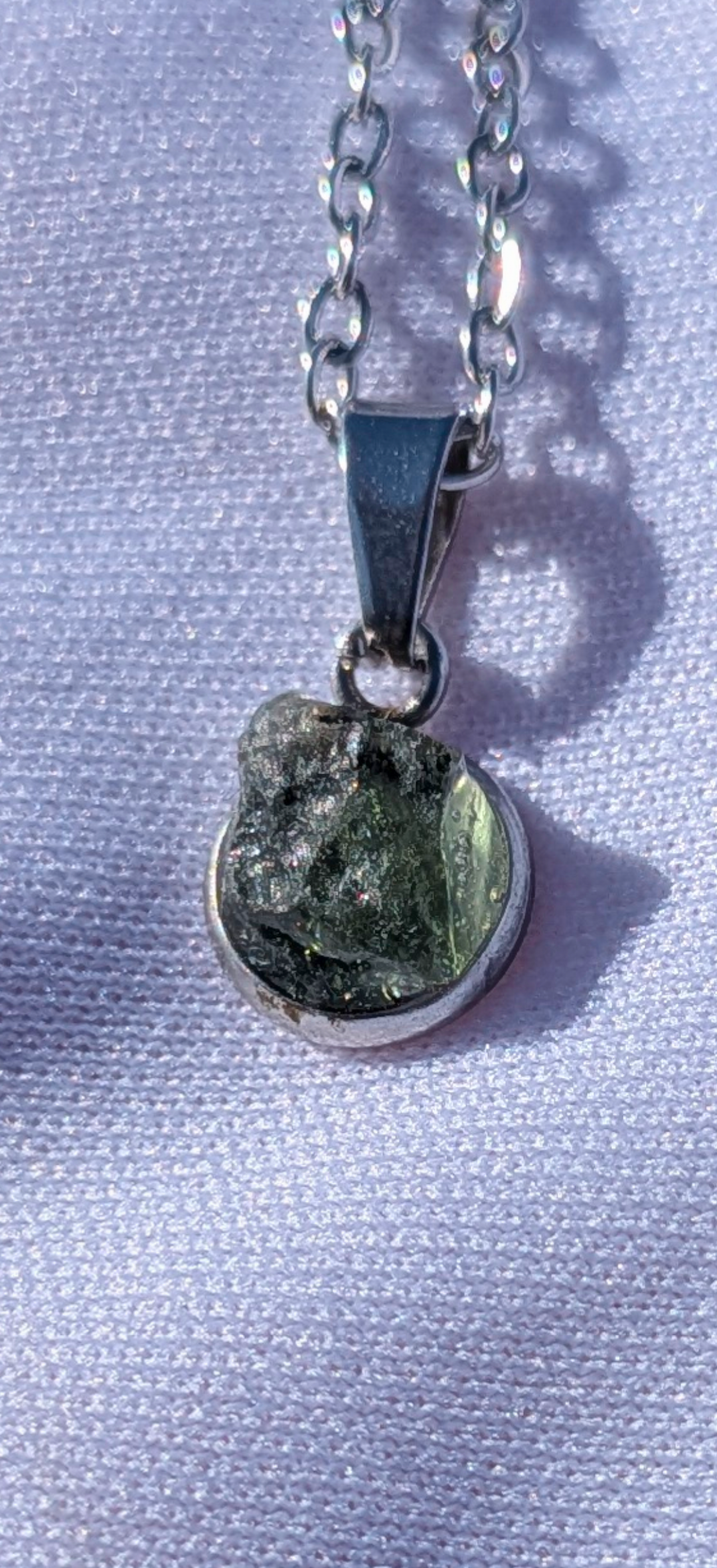 Moldavite Hand-Made Pendant #1 - 0.45g