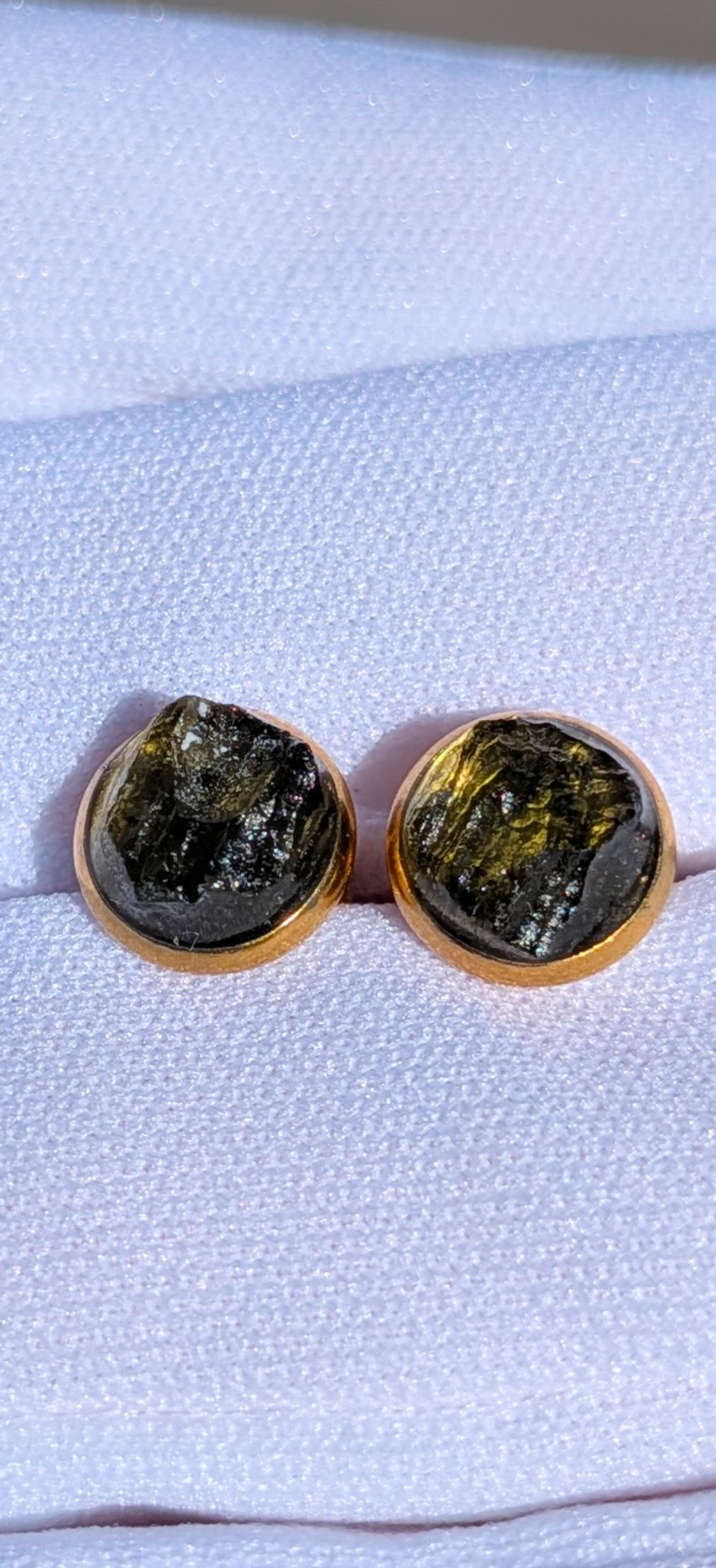 Moldavite Hand-Made Pendant #5 and Earrings Set - 1.79g+0.87g