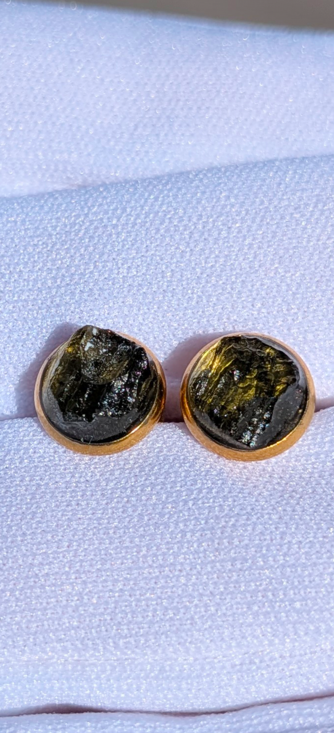 Moldavite Hand-Made Pendant #5 and Earrings Set - 1.79g+0.87g