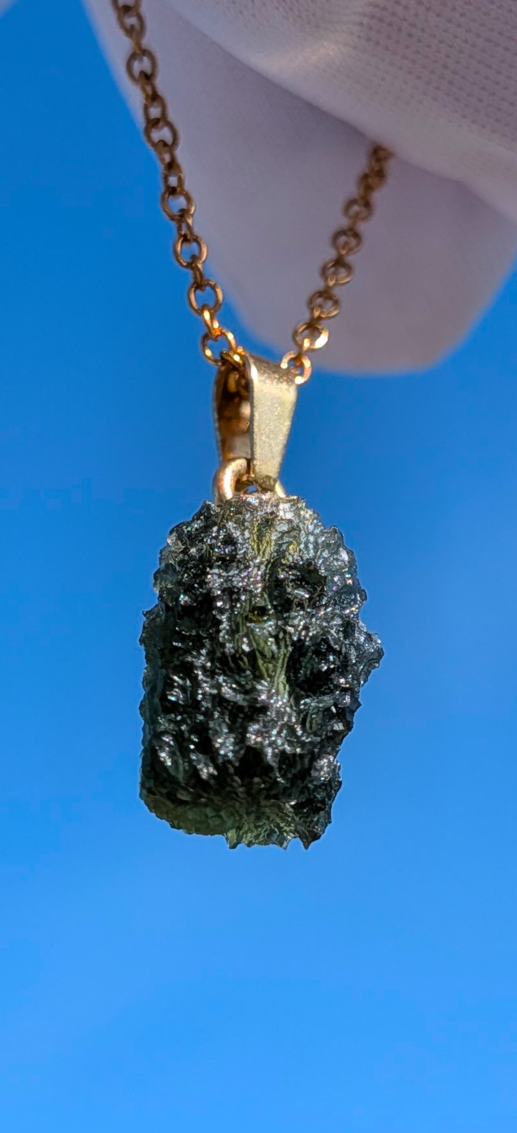 Moldavite Hand-Made Pendant #5 and Earrings Set - 1.79g+0.87g
