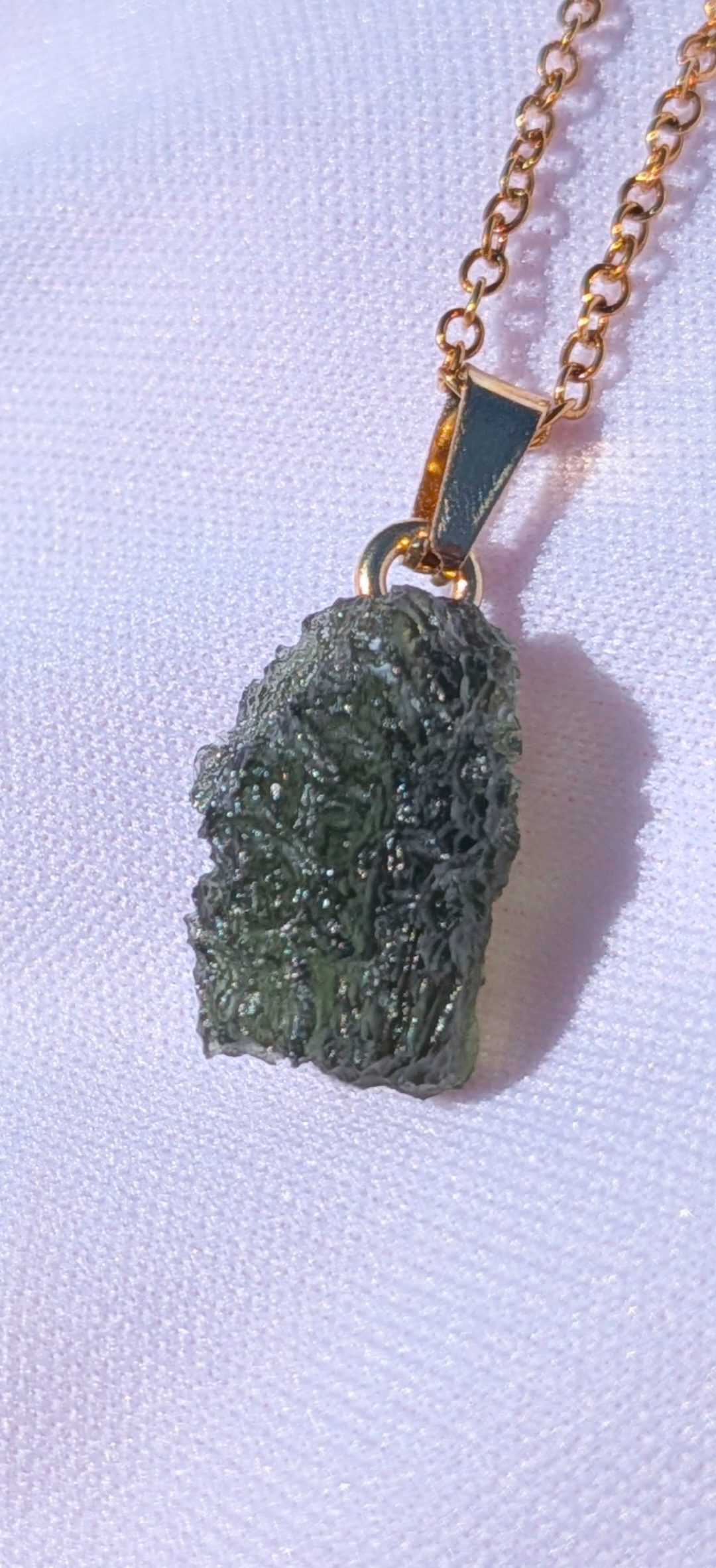 Moldavite Hand-Made Pendant #5 and Earrings Set - 1.79g+0.87g
