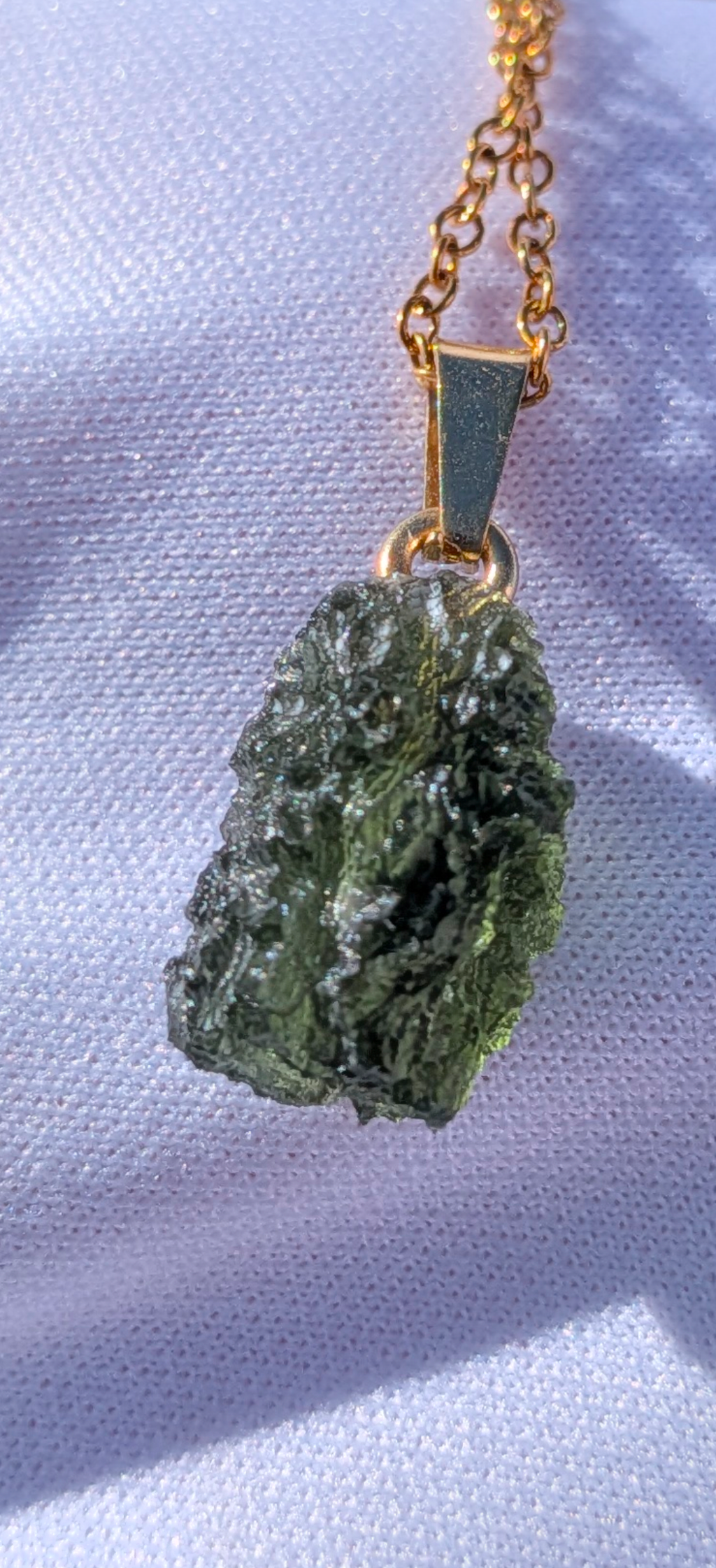 Moldavite Hand-Made Pendant #5 and Earrings Set - 1.79g+0.87g