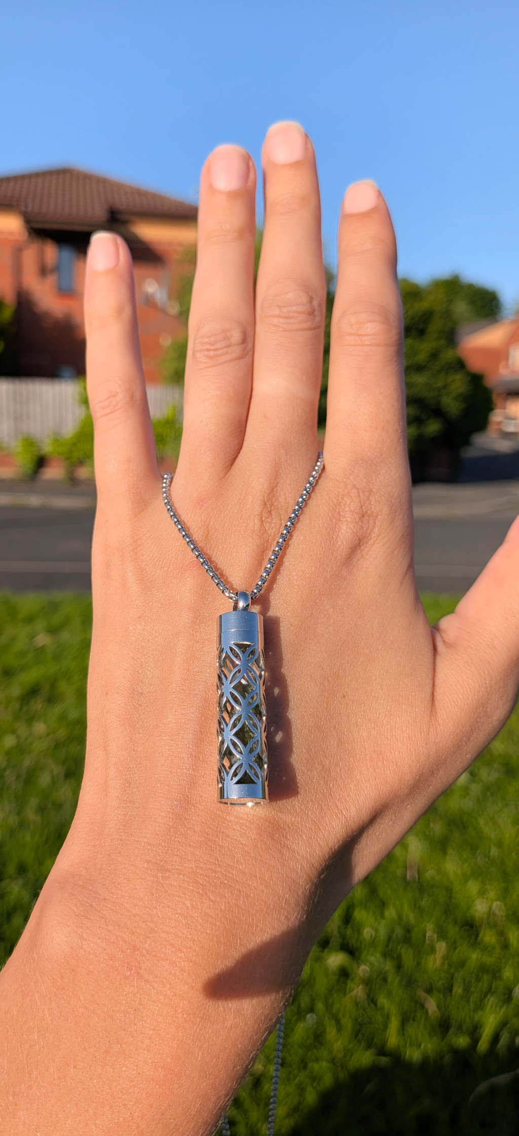 Caged Moldavite with Chain #24-25