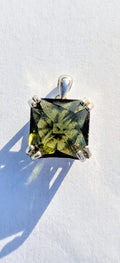 Barion Fancy Cut Moldavite Gemstone In 925 Silver #26- 5.51ct