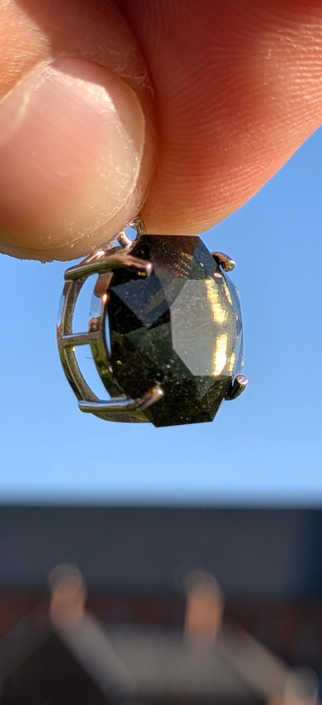 Octagon Cut Moldavite Gemstone In 925 Silver #27 - 5.81ct