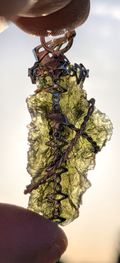 Moldavite Rope Tied Pendant - Nesmen 6.83g - 925 Silver #28