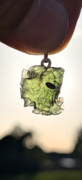 Moldavite Freeform Pendant - 925 Silver - #30