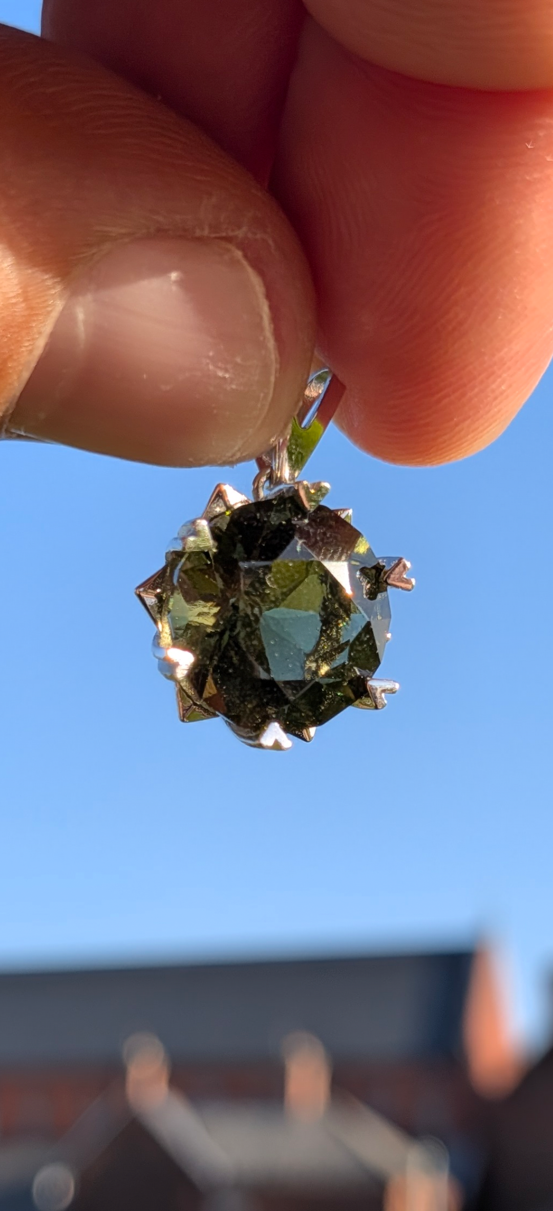 Star Cut Moldavite Gemstone In 925 Silver #31 - 6.05ct