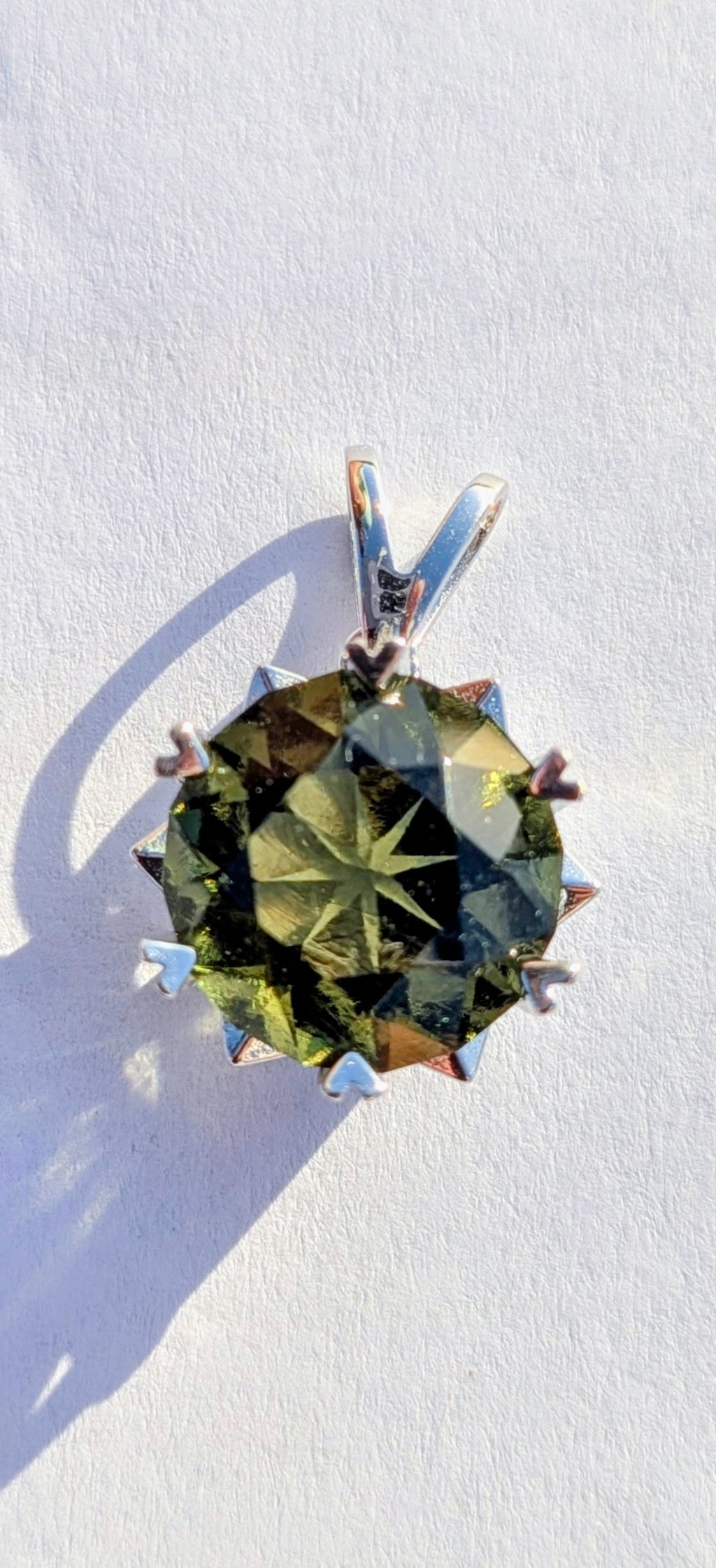 Star Cut Moldavite Gemstone In 925 Silver #31 - 6.05ct