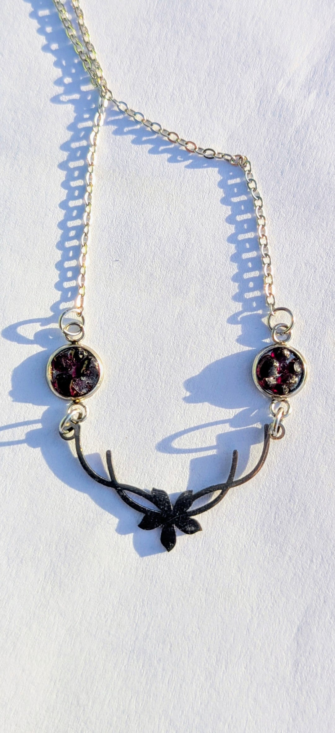 Flower With Bohemian Garnets #42