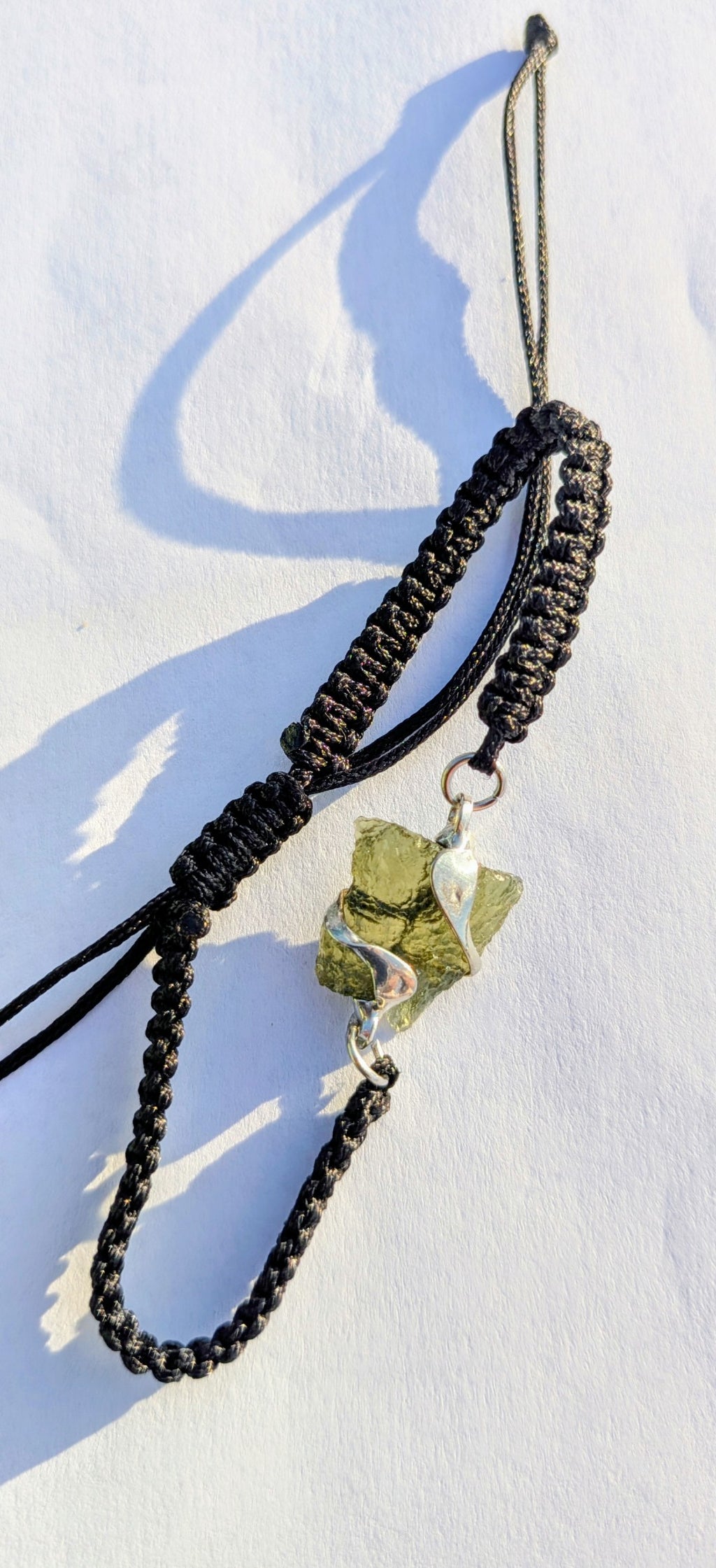 Fabric Bracelet With A Moldavite From Chlum 0,7g #48