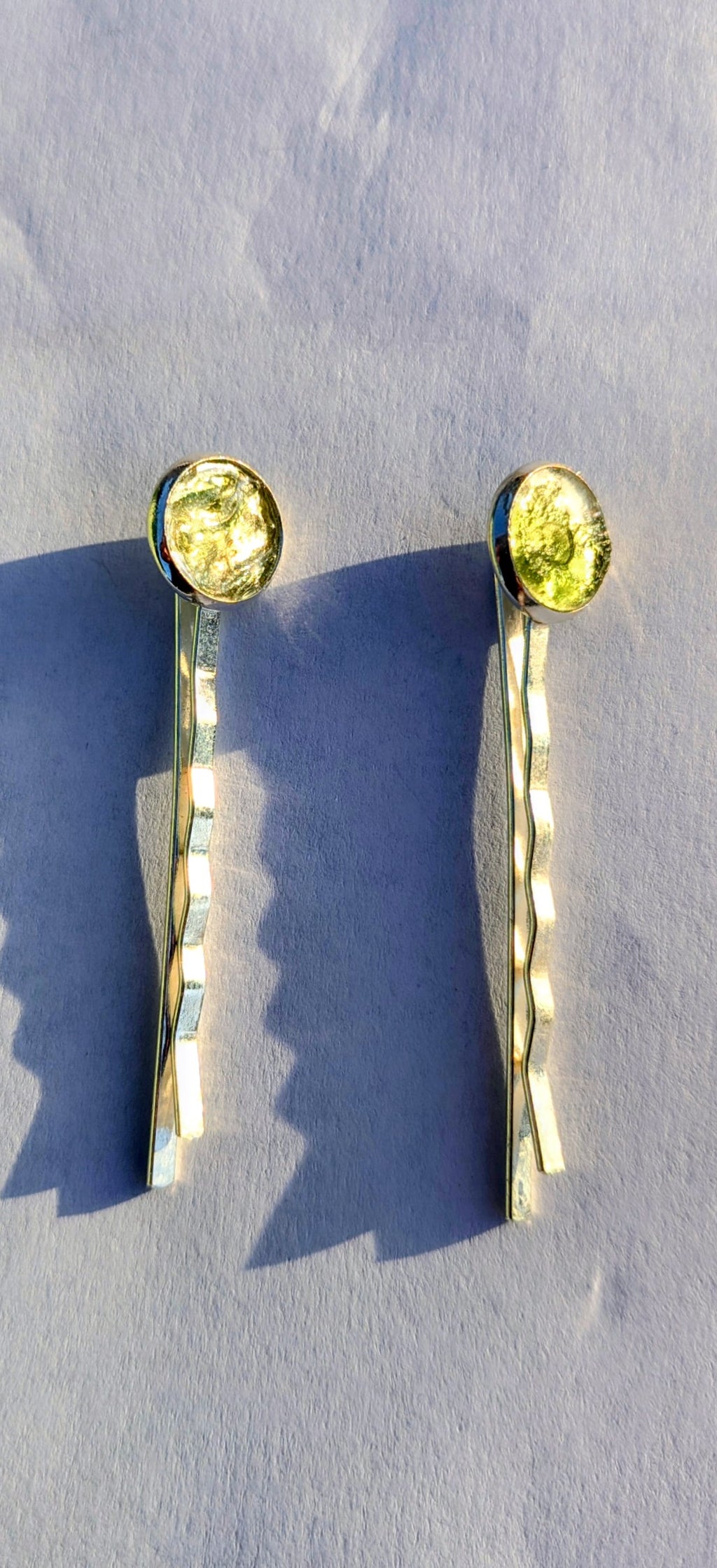 Hair Pin WIth Tiny Moldavites 2x #53