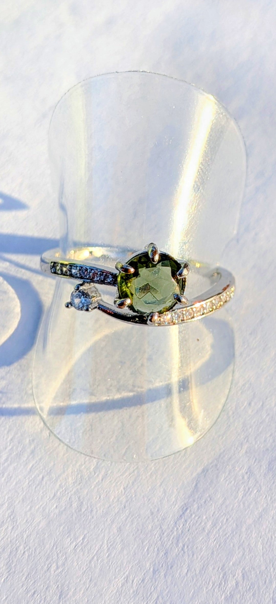 Moldavite Gemstone Ring 0,5ct #55