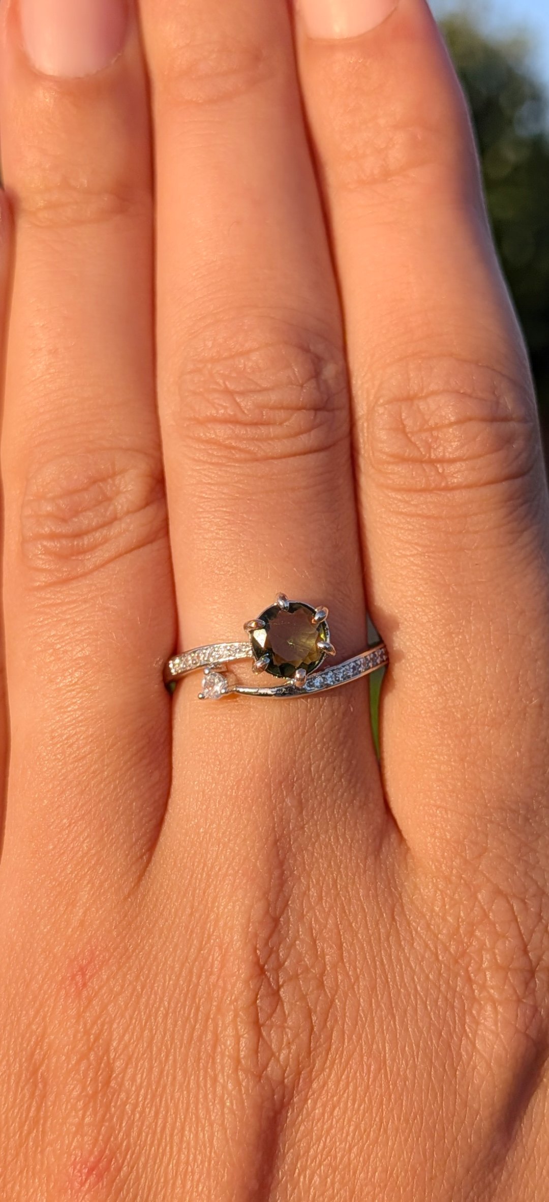 Moldavite Gemstone Ring 0,5ct #55