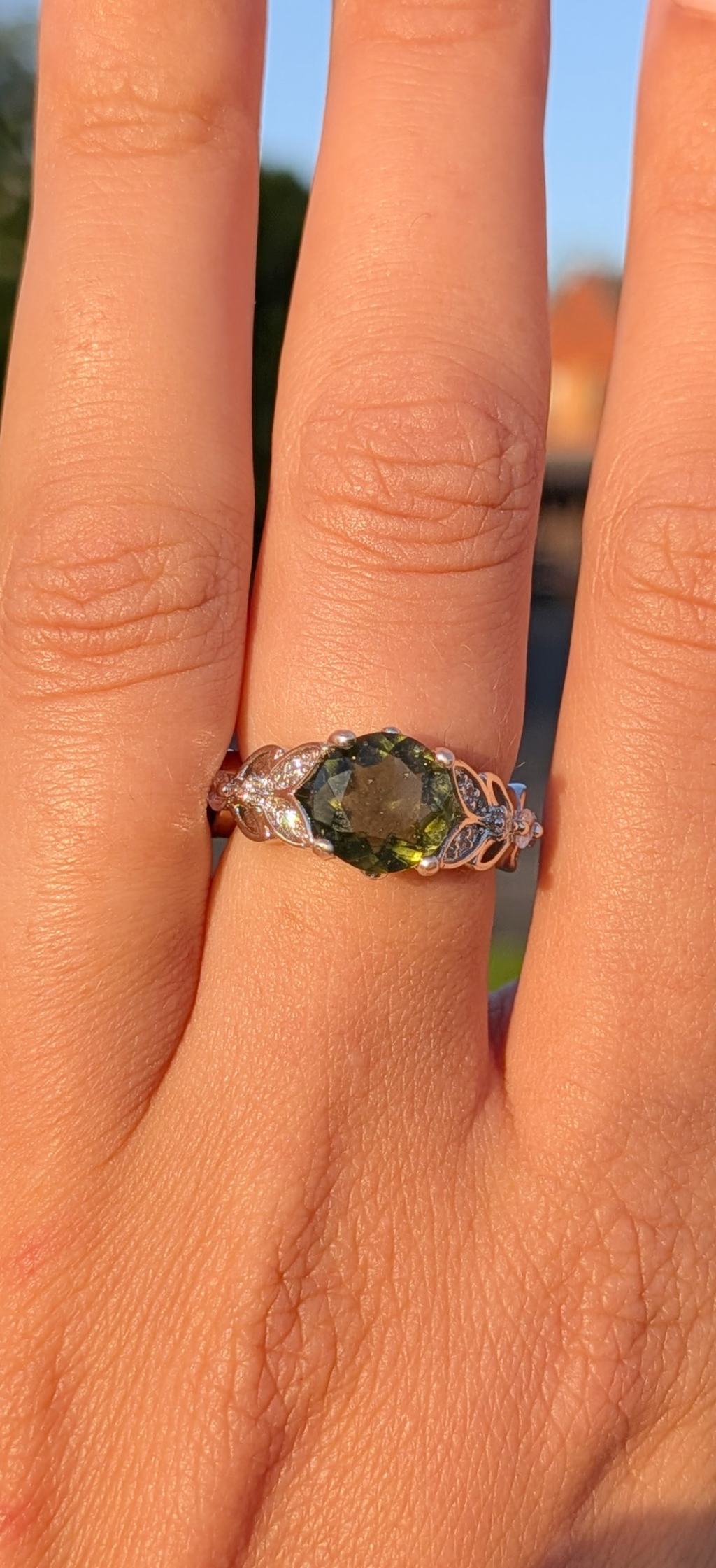 Moldavite Gemstone Ring 1,7ct #58