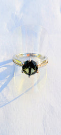 Moldavite Gemstone Ring 1,7ct #59