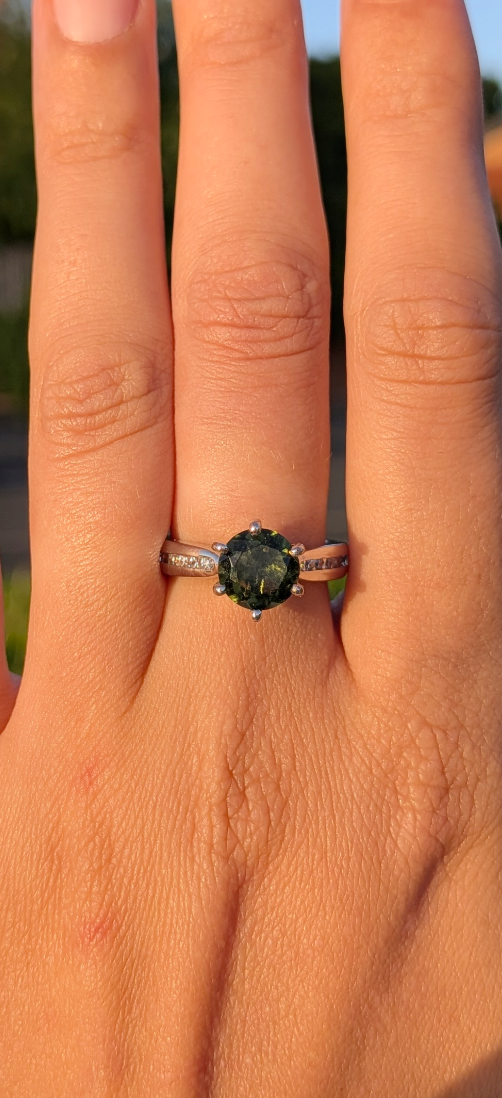 Moldavite Gemstone Ring 1,7ct #59
