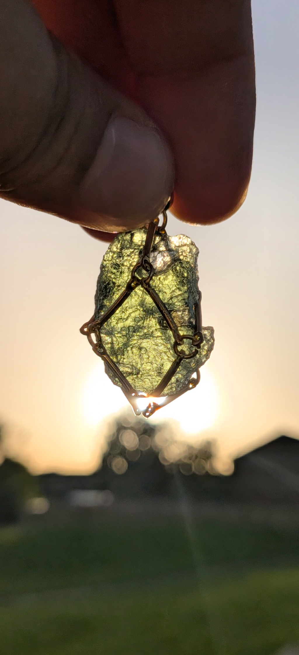 Gold Plated Caged Freeform Pendant - Chlum 4,2g #62