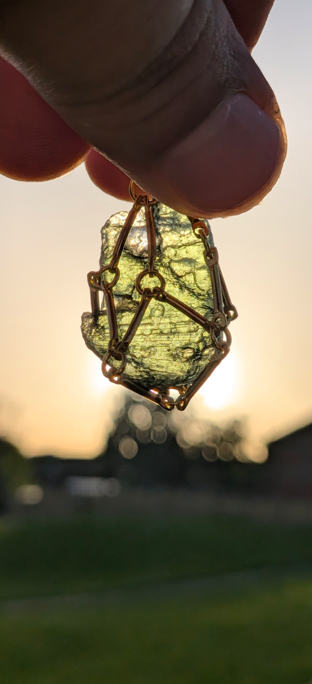 Gold Plated Caged Freeform Pendant - Chlum 4,2g #62