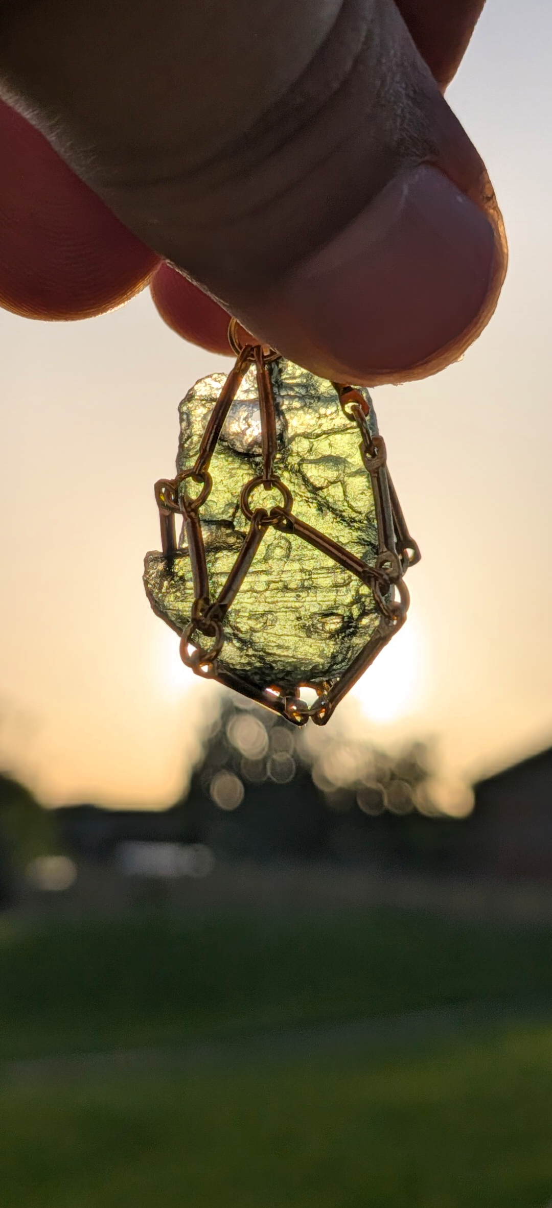 Gold Plated Caged Freeform Pendant - Chlum 4,2g #62