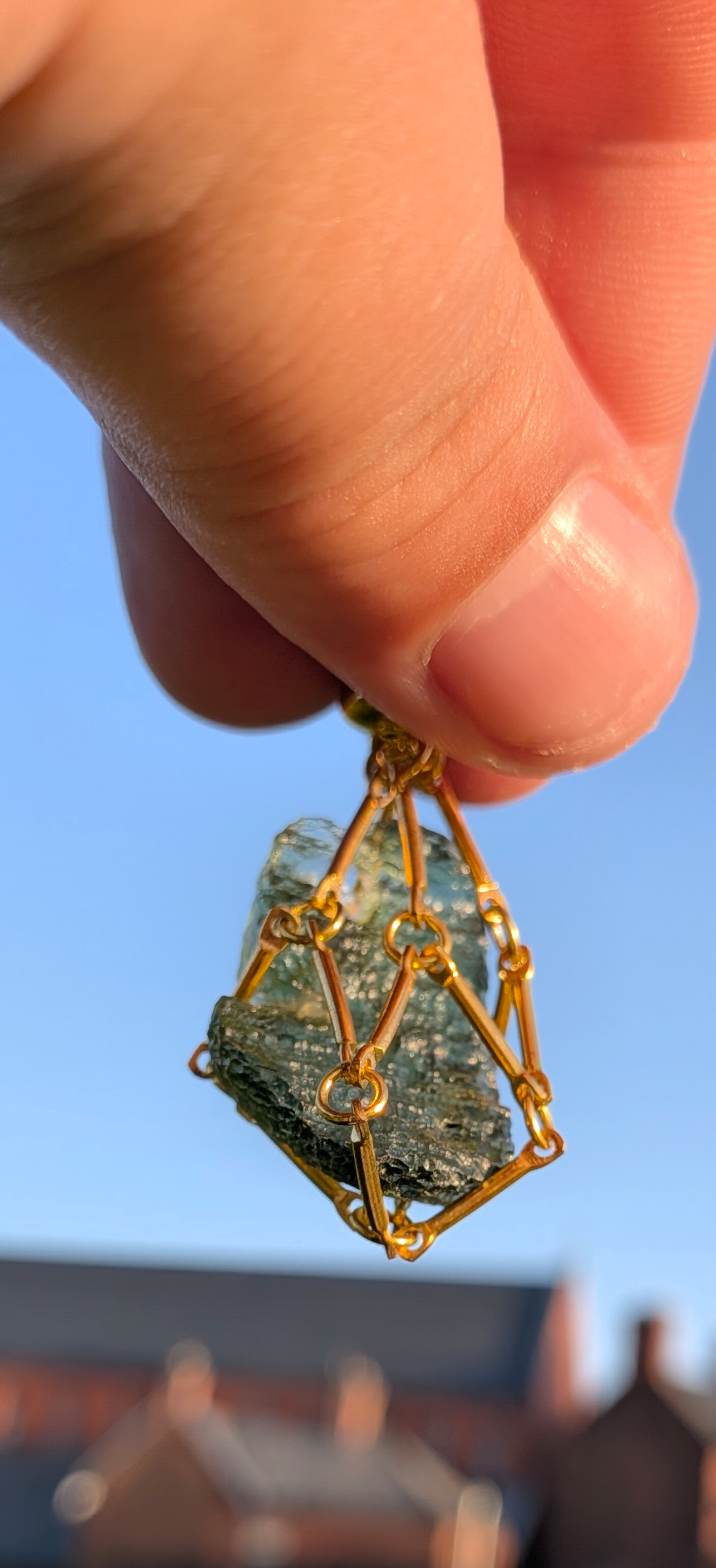 Gold Plated Caged Freeform Pendant - Chlum 4,2g #62