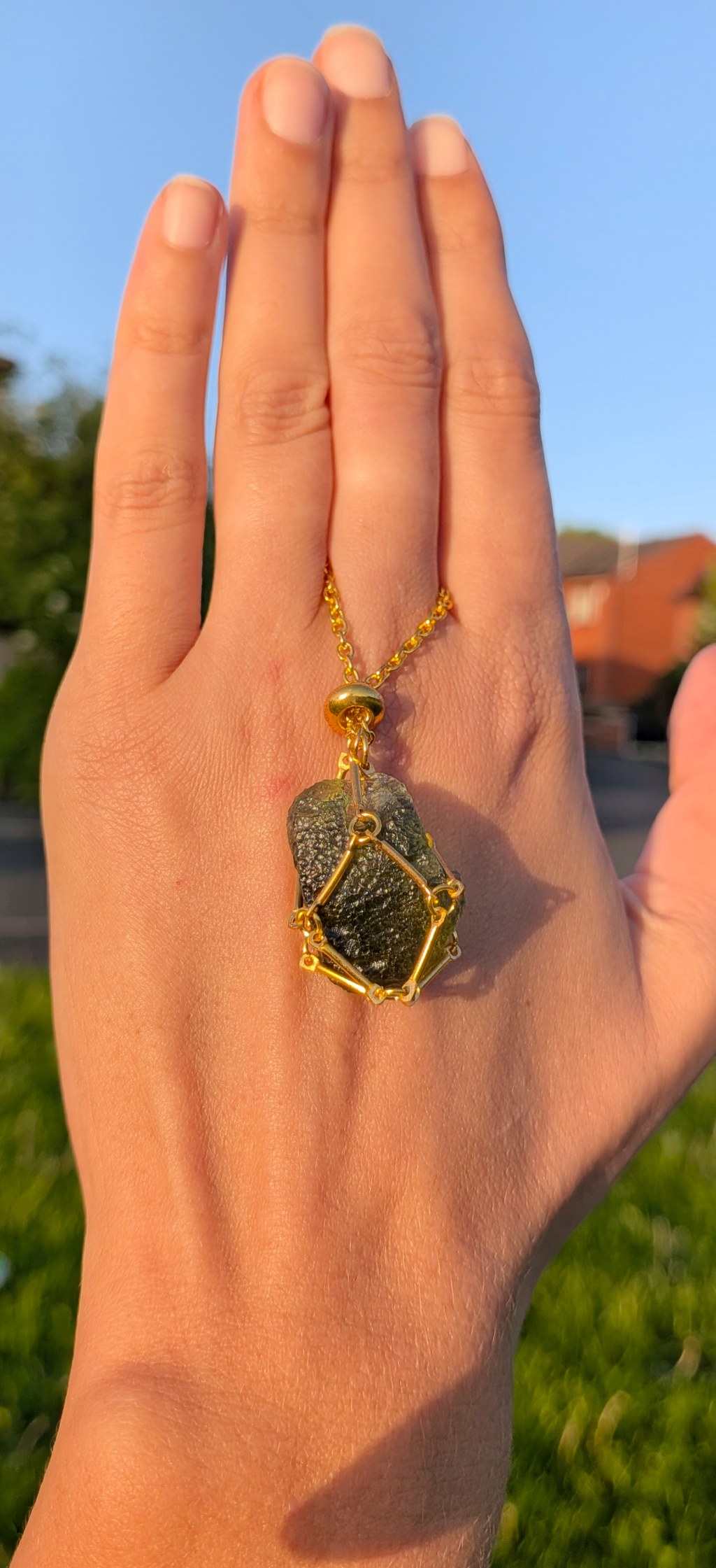 Gold Plated Caged Freeform Pendant - Chlum 4,2g #62