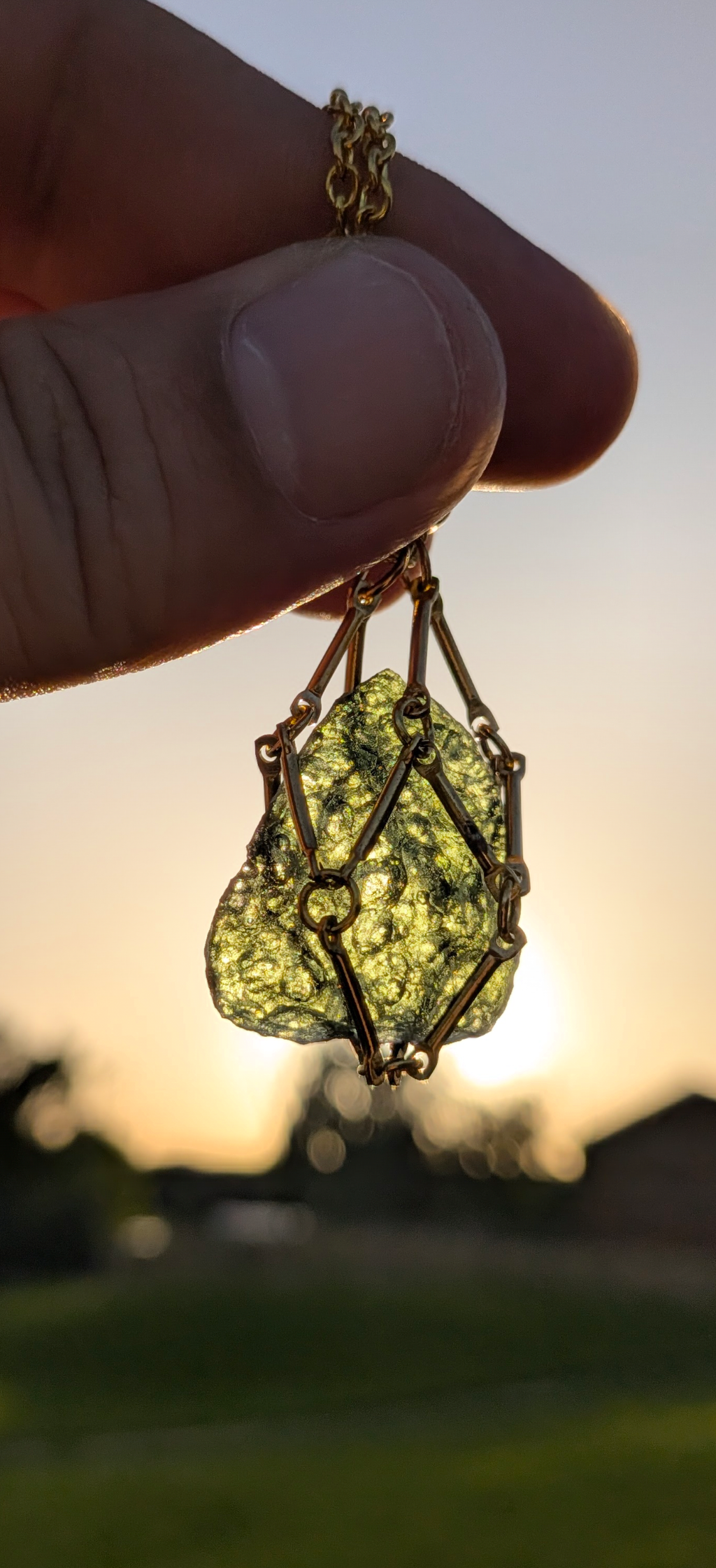 Gold Plated Caged Freeform Pendant - Marouskovo Pole 4,2g #63