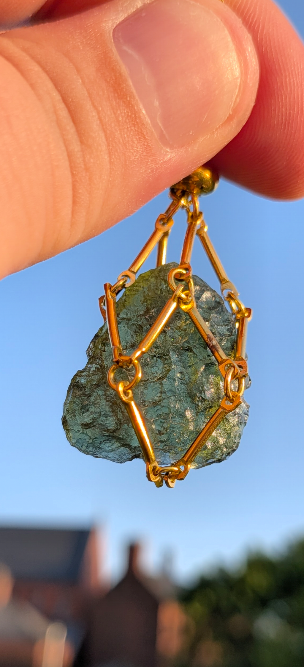 Gold Plated Caged Freeform Pendant - Marouskovo Pole 4,2g #63