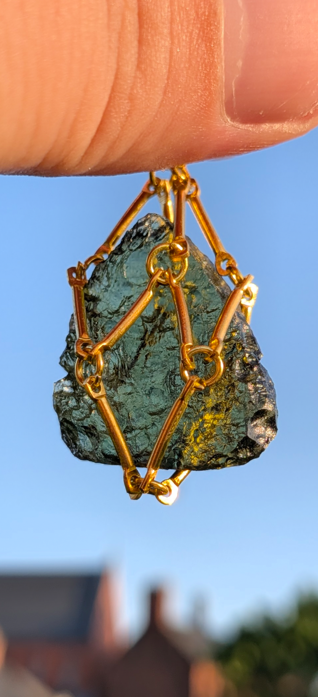 Gold Plated Caged Freeform Pendant - Marouskovo Pole 4,2g #63