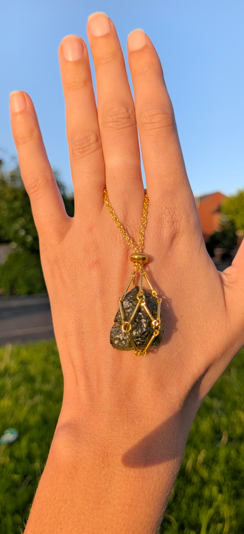 Gold Plated Caged Freeform Pendant - Marouskovo Pole 4,2g #63