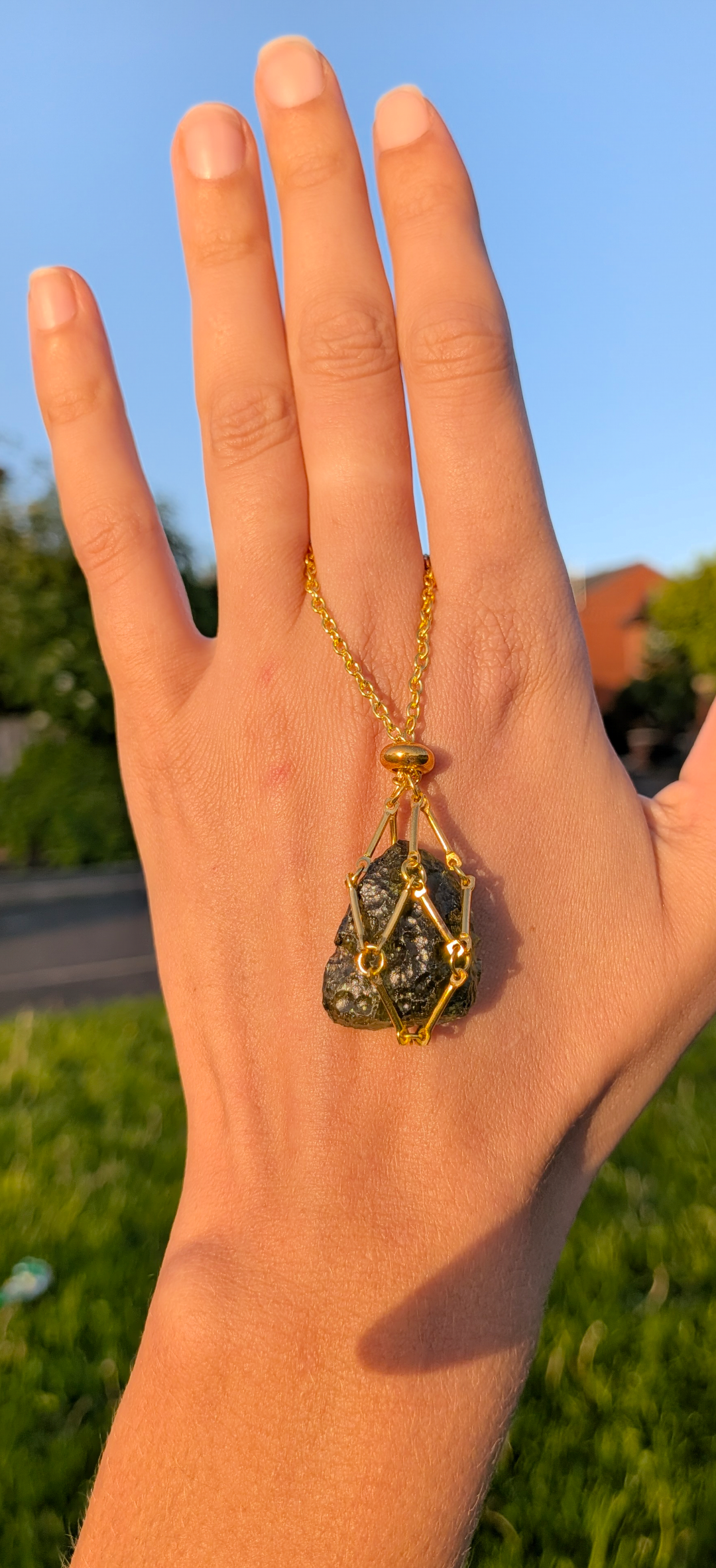Gold Plated Caged Freeform Pendant - Marouskovo Pole 4,2g #63