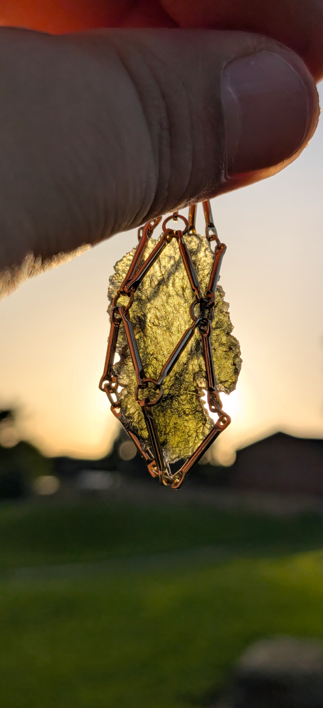 Gold Plated Caged Freeform Pendant - Olesnice 3,95g #64