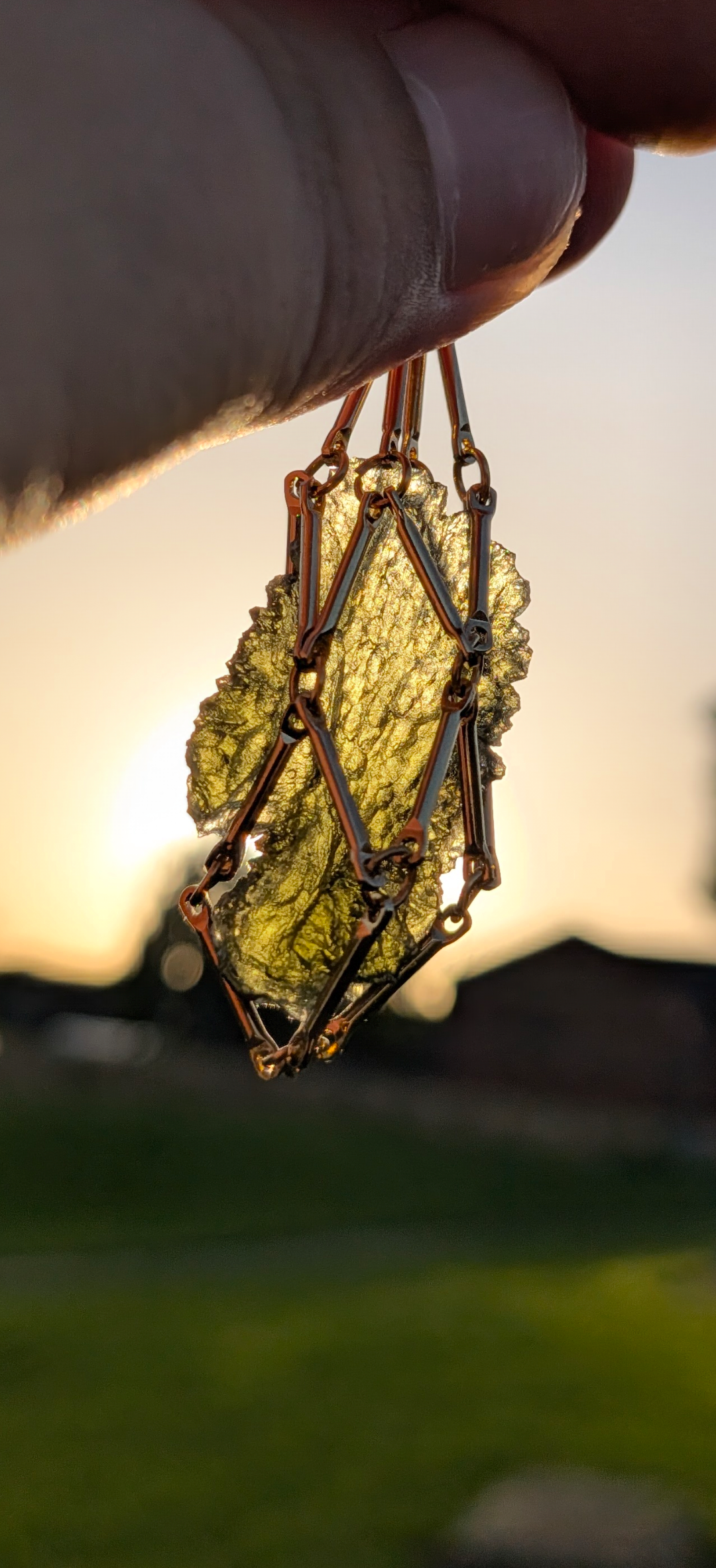 Gold Plated Caged Freeform Pendant - Olesnice 3,95g #64