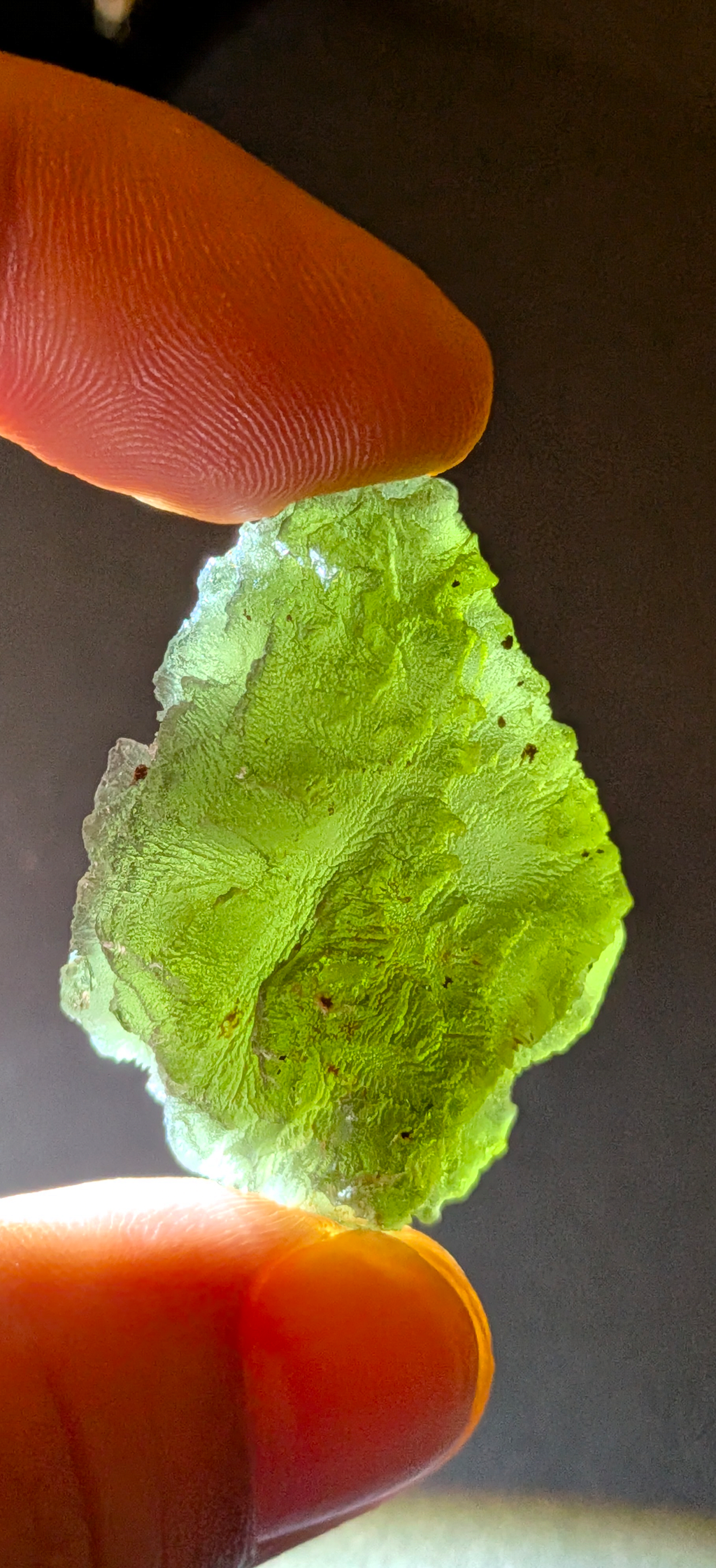 A+++ Grade Frosty Moldavite From Brusna #115 - 15.55g
