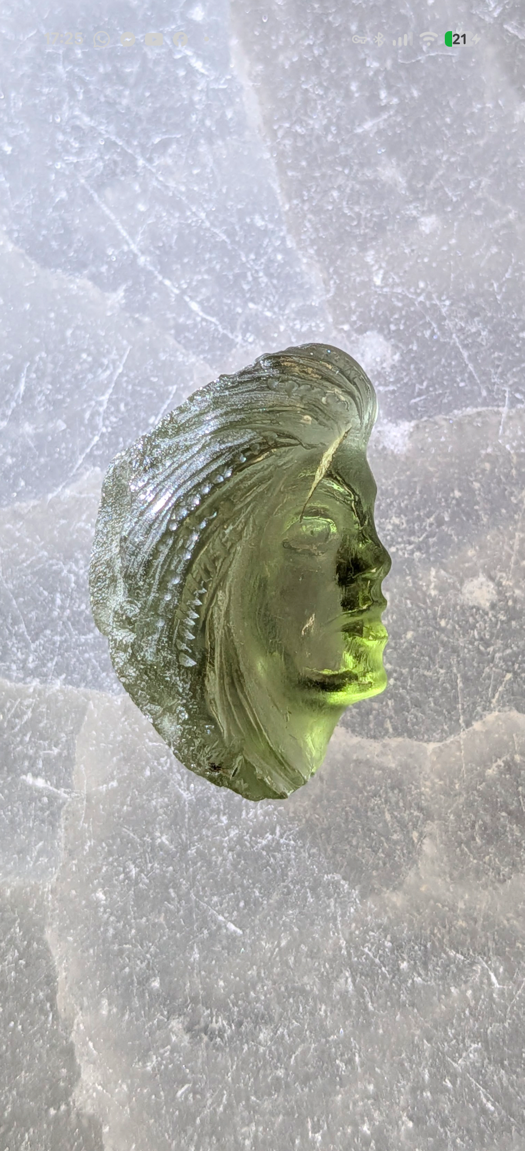 Moldavite Art-Glyptic - Ancient Face #76 - 4.94g