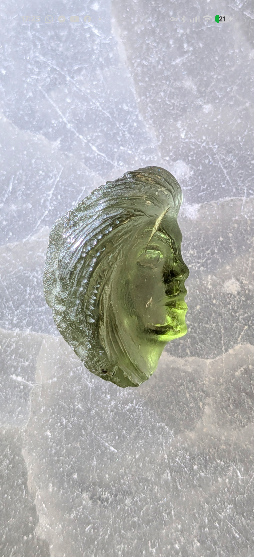 Moldavite Art-Glyptic - Ancient Face #76 - 4.94g