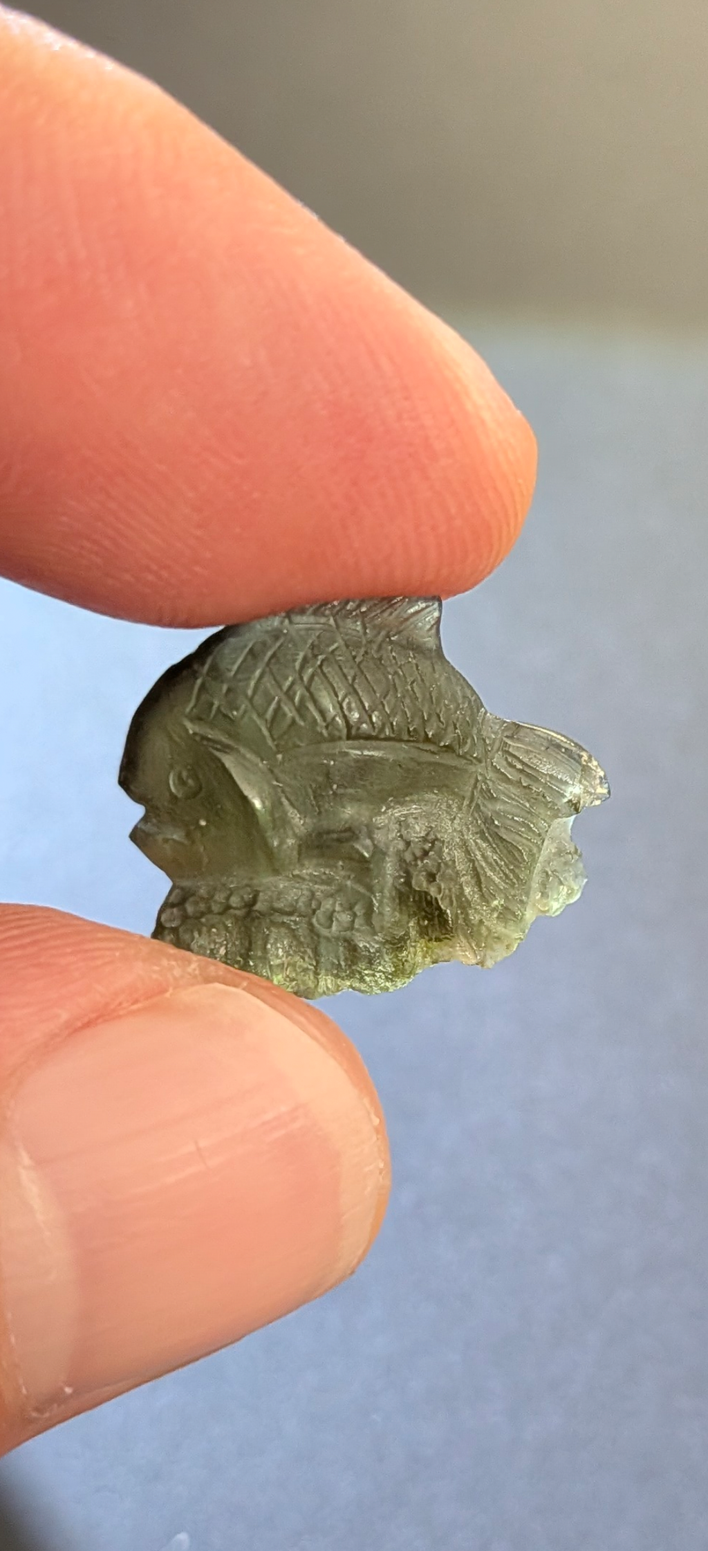 Moldavite Art-Glyptic - Fish #78 - 1.45g