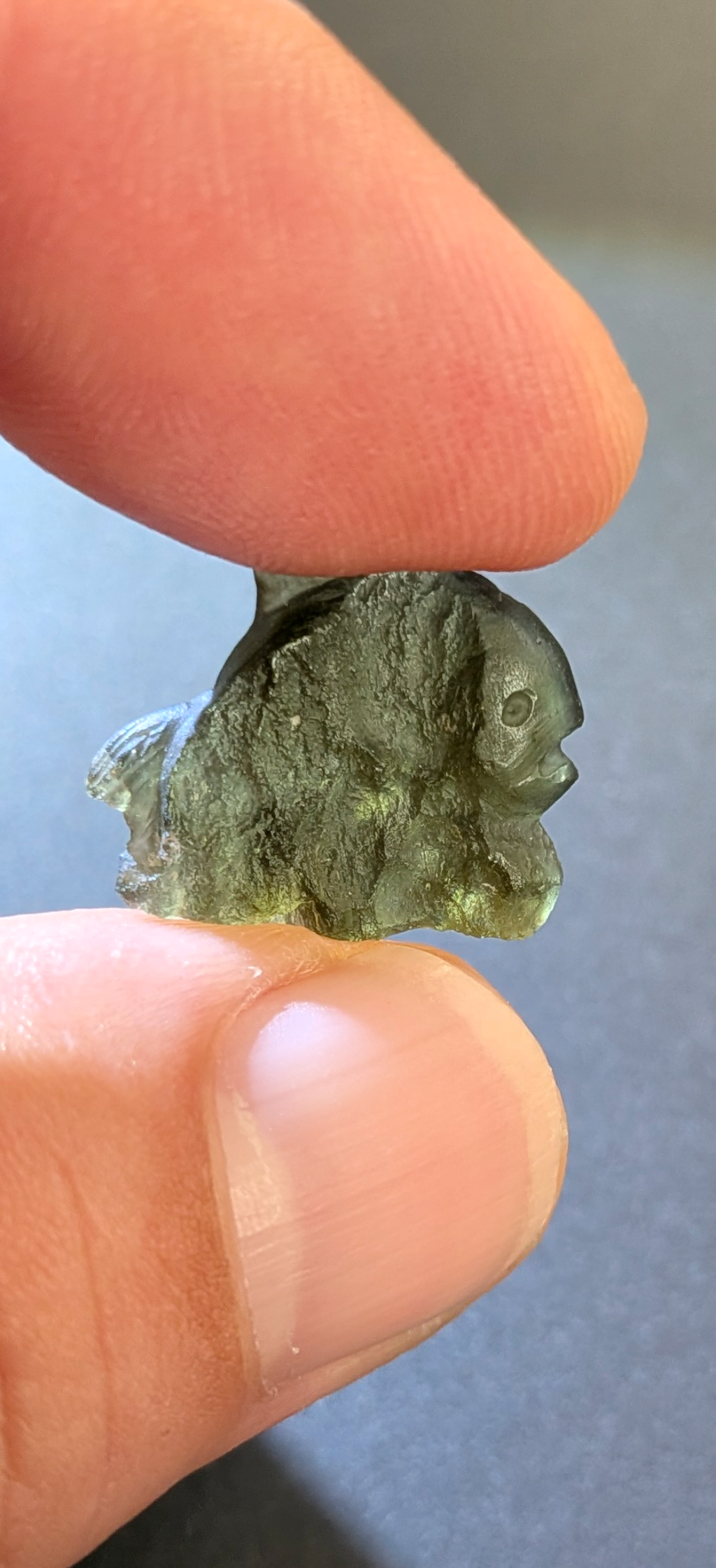 Moldavite Art-Glyptic - Fish #78 - 1.45g