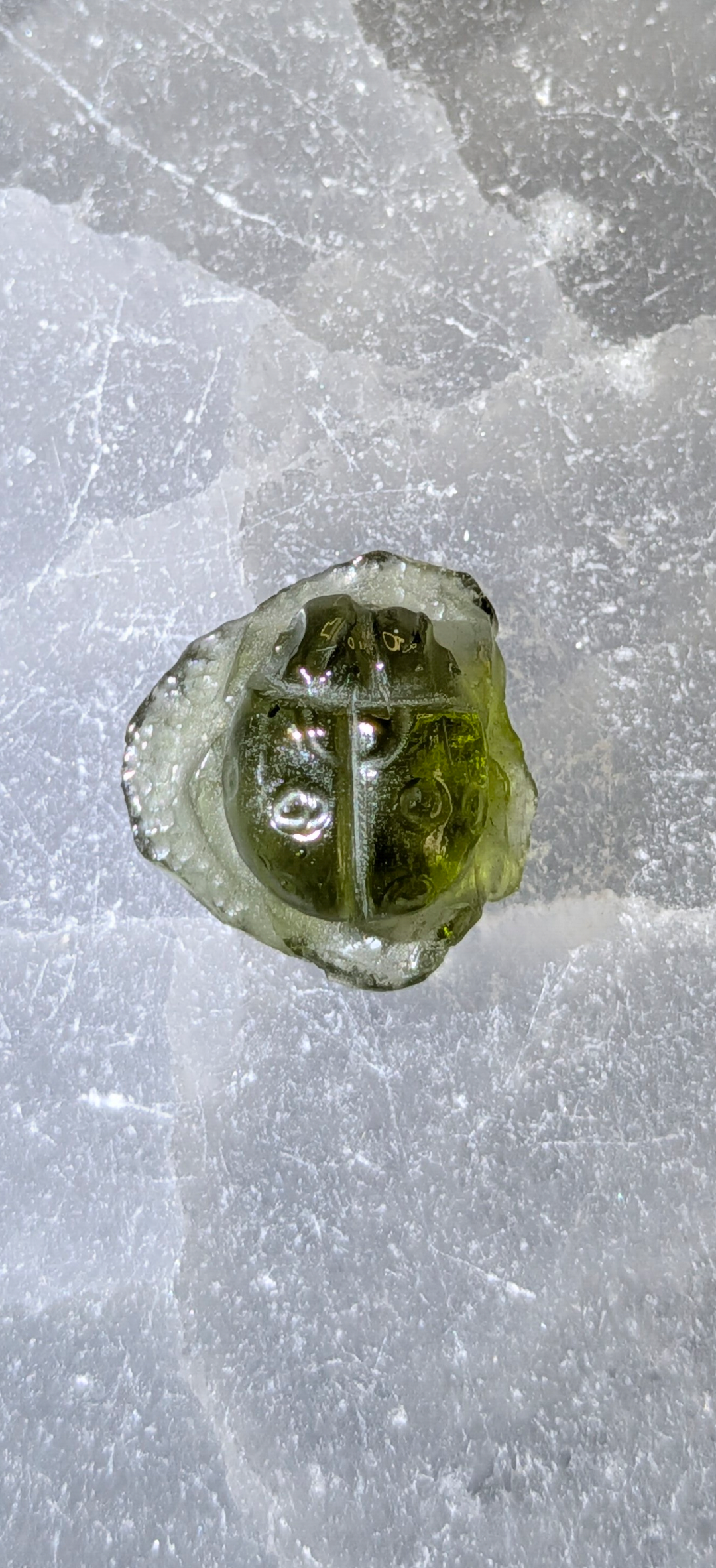 Moldavite Art-Glyptic - Ladybug #79 - 1.02g