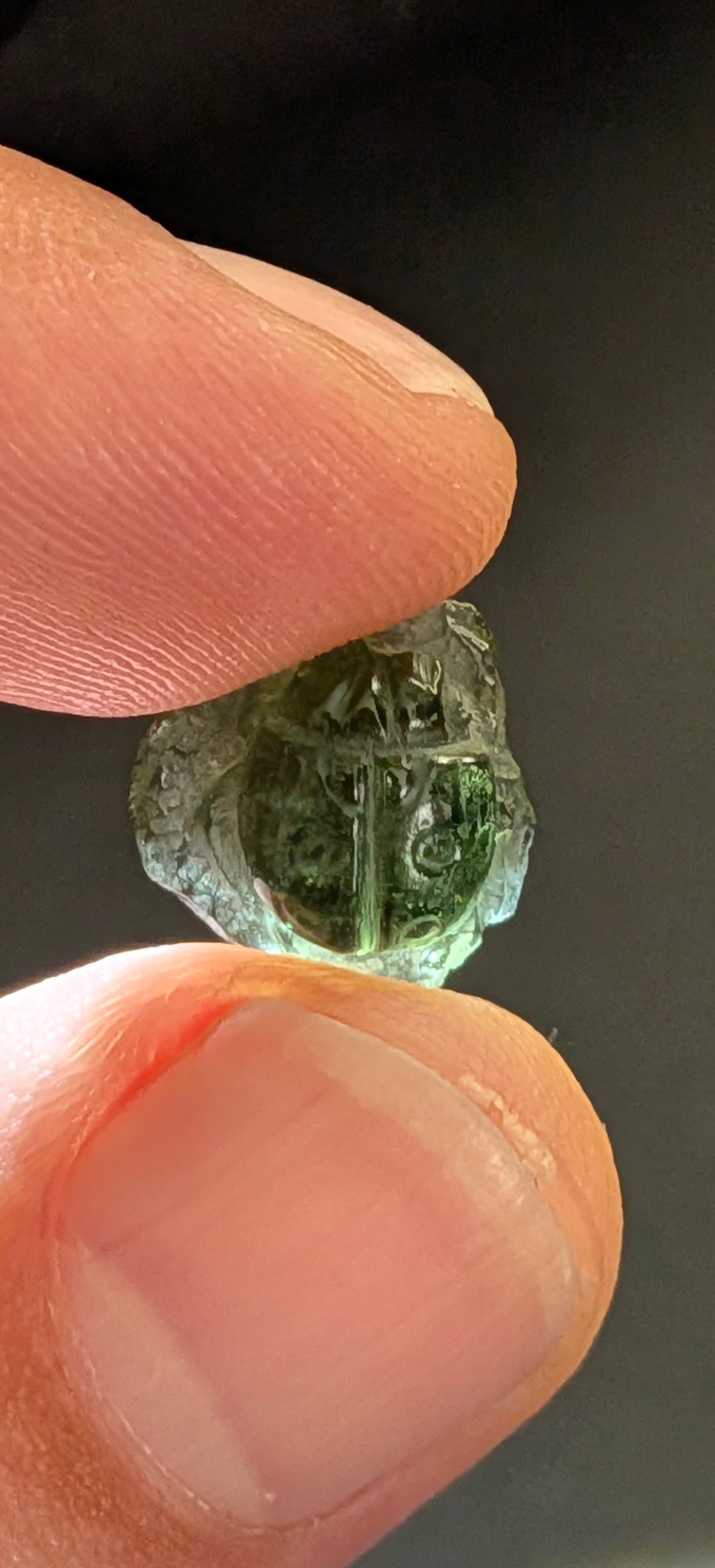 Moldavite Art-Glyptic - Ladybug #79 - 1.02g