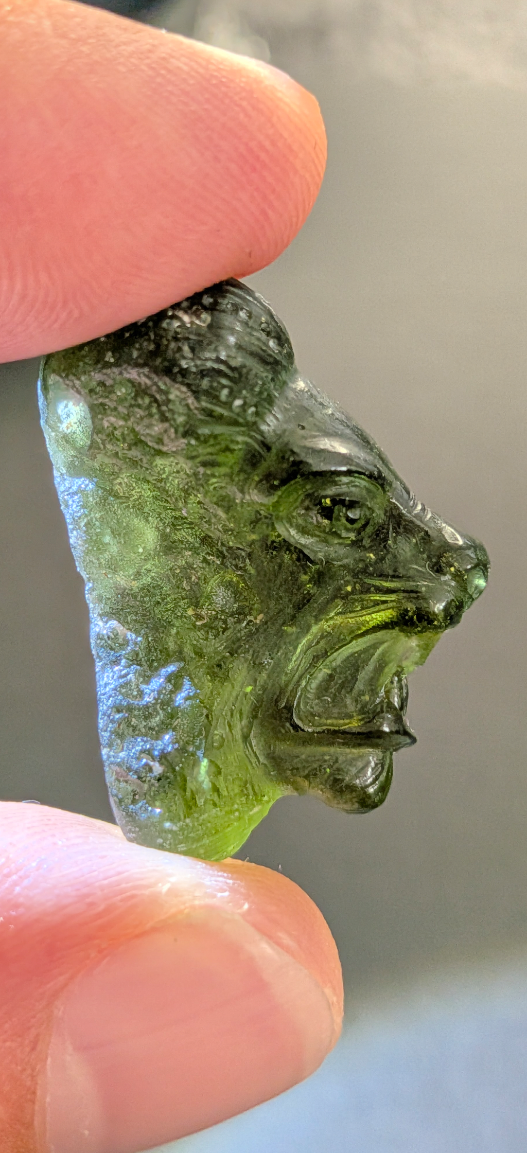 Moldavite Art-Glyptic - Lion #75 - 5.99g