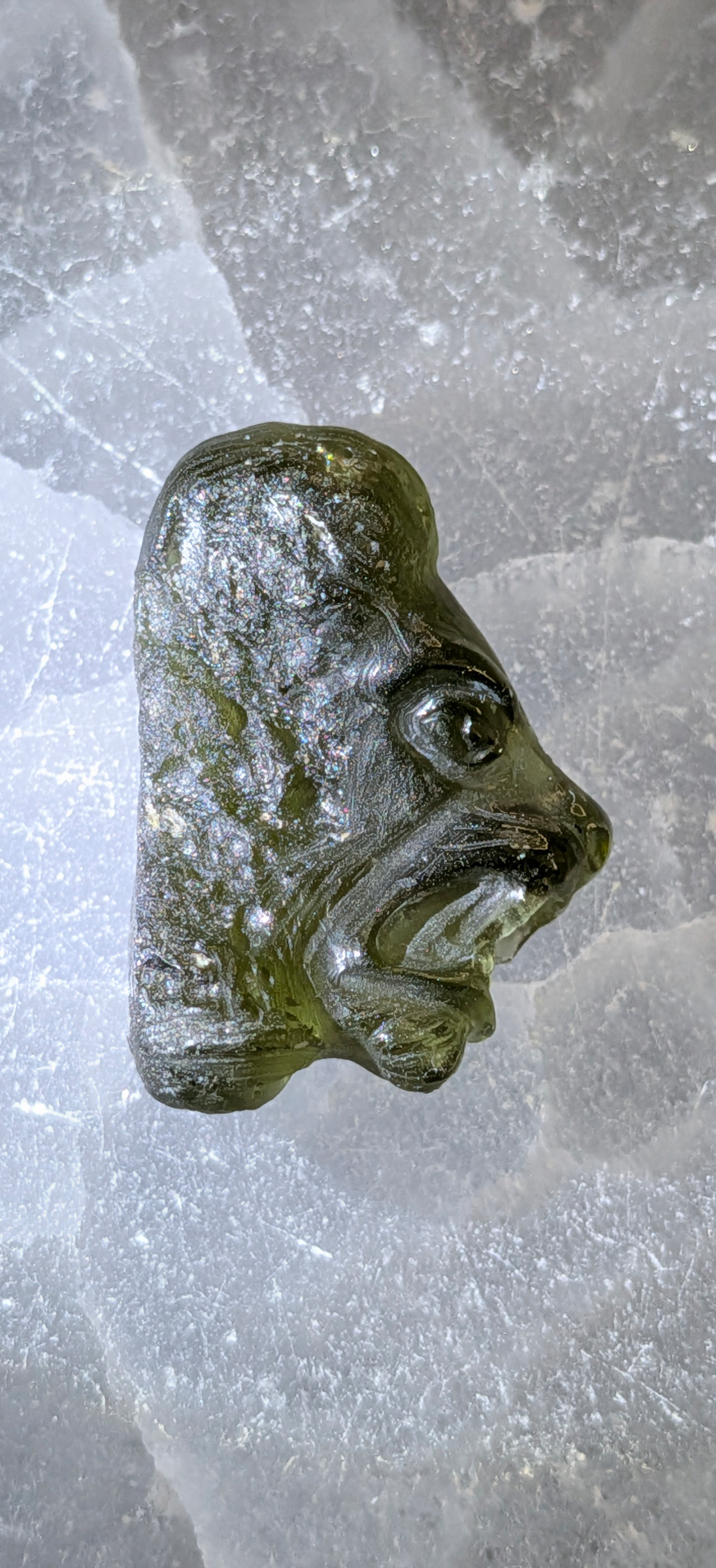 Moldavite Art-Glyptic - Lion #75 - 5.99g