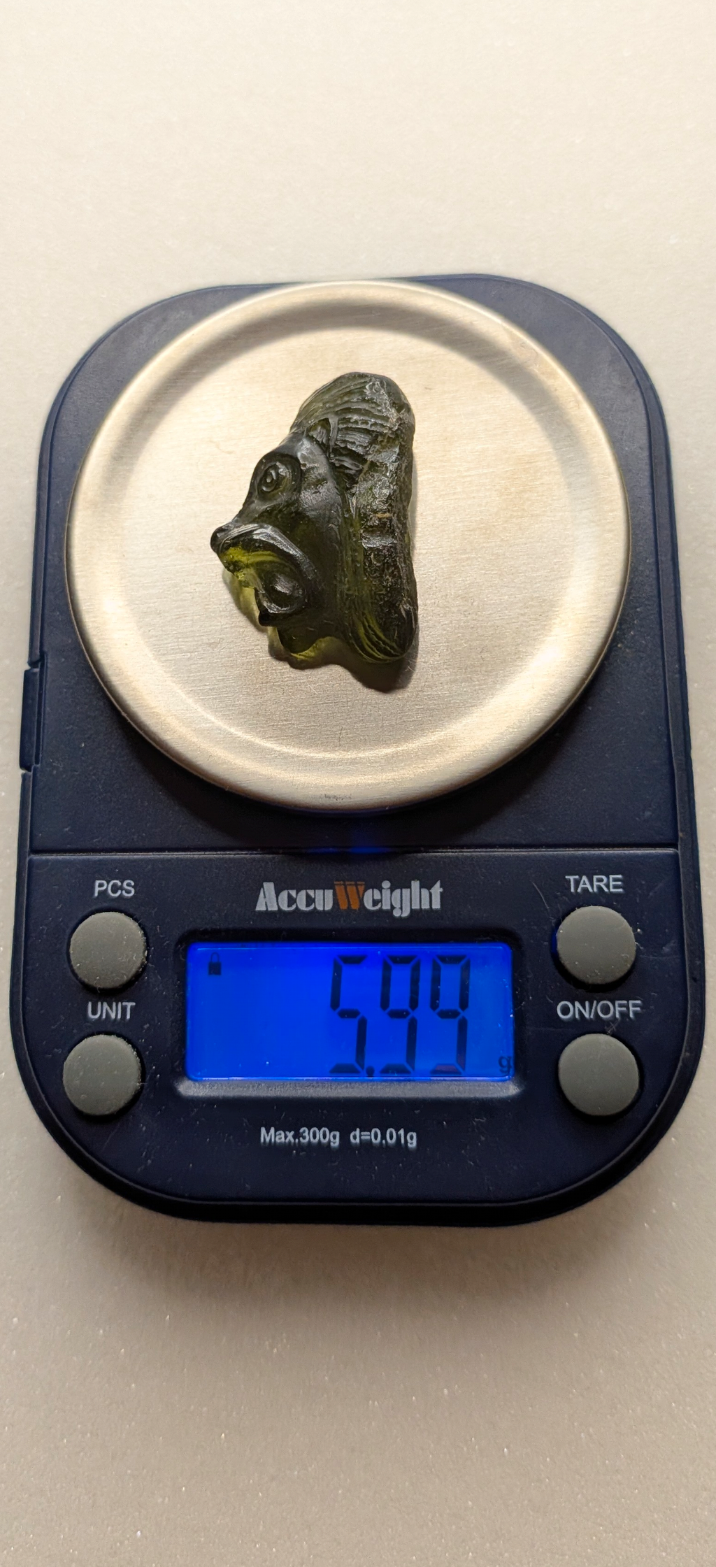 Moldavite Art-Glyptic - Lion #75 - 5.99g