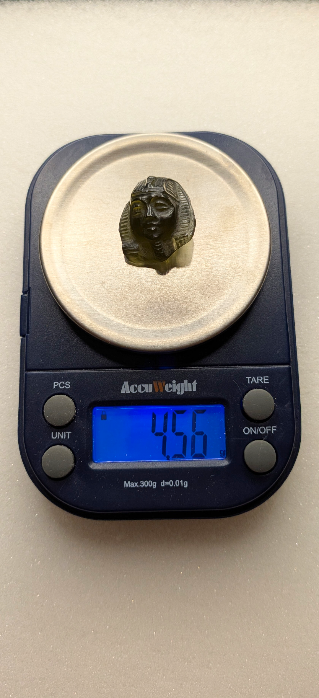 Moldavite Art-Glyptic - Pharaoh #77 - 4.56g