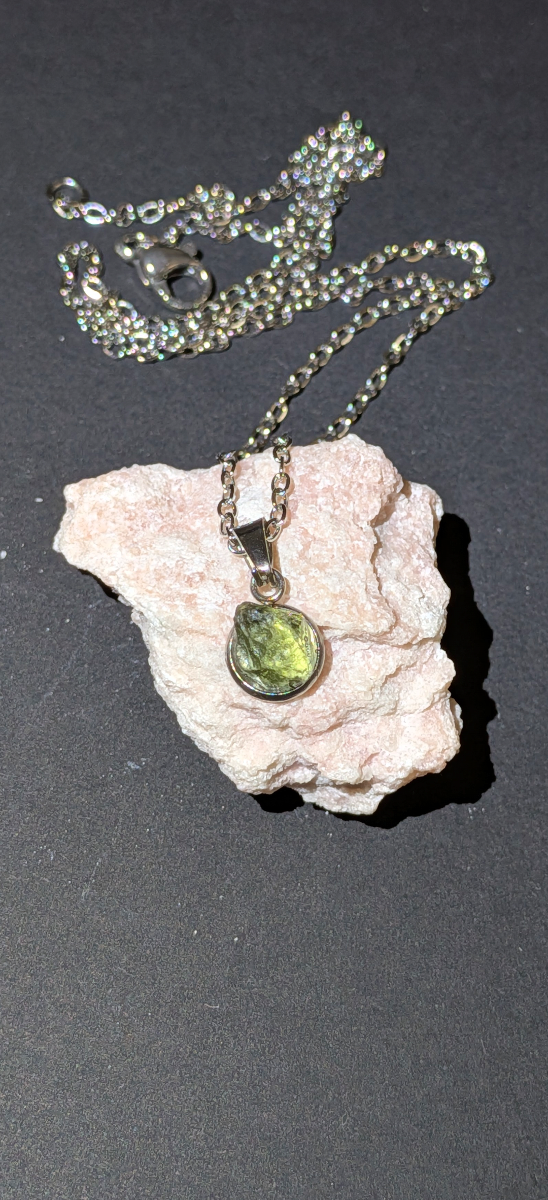 Moldavite Hand-Made Pendant #1 - 0.45g