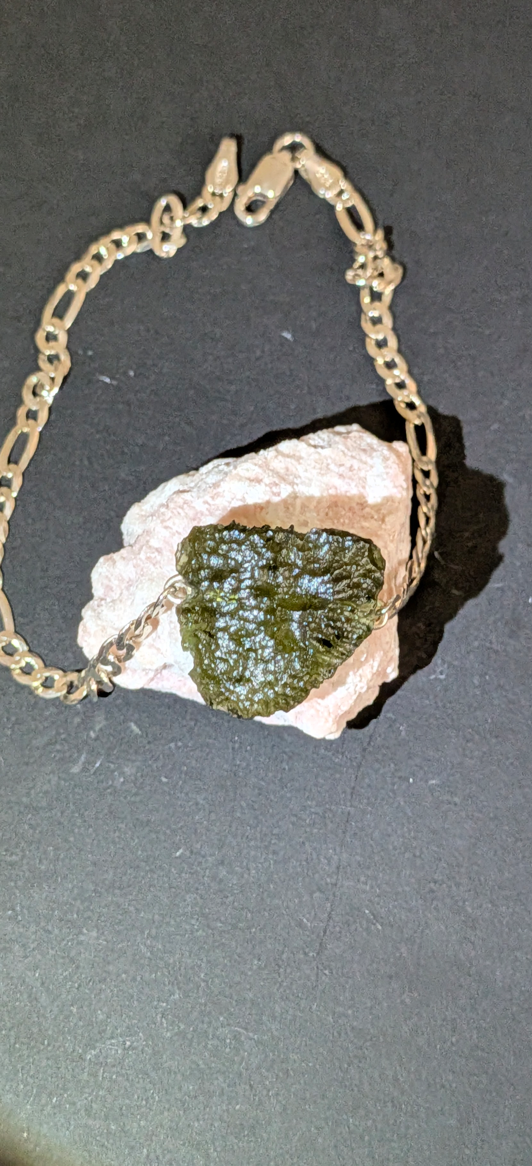 Moldavite Bracelet, Italian 925 Silver, Nesmen 3,15g #45
