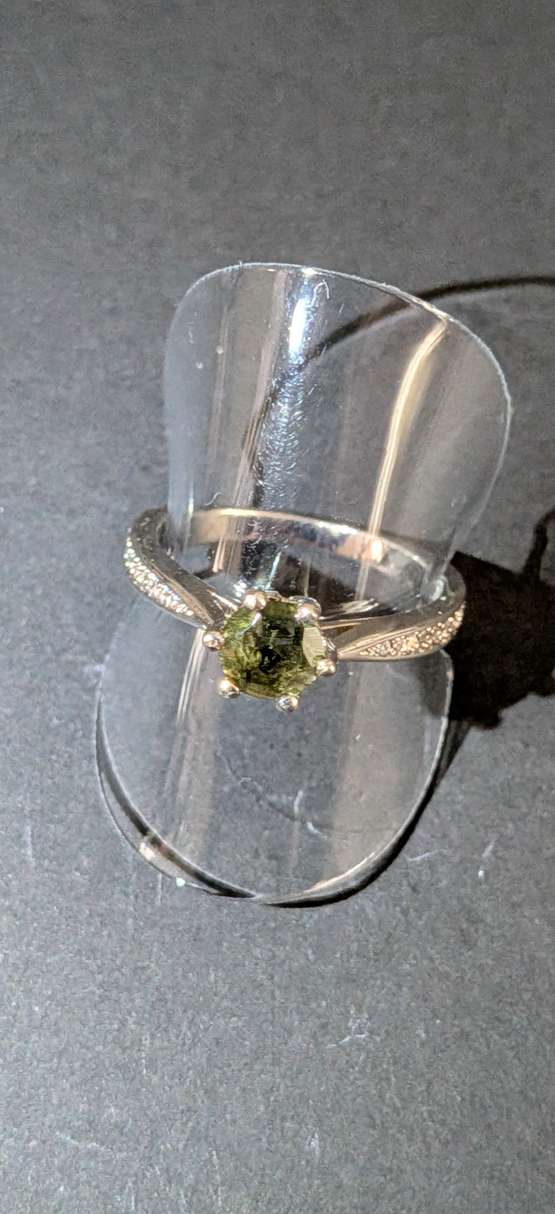 Moldavite Gemstone Ring 0,5ct #56