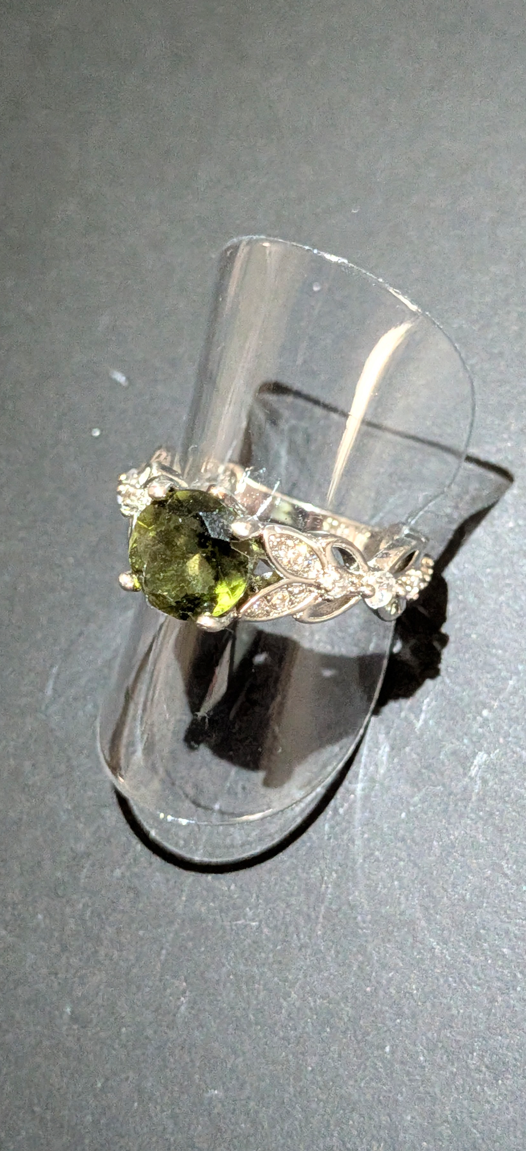925 Silver Moldavite Gemstone Ring 1,7ct #58