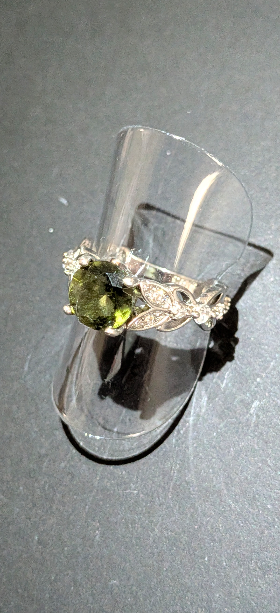 925 Silver Moldavite Gemstone Ring 1,7ct #58